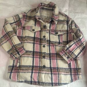 Avec Les Filles Pink and Cream Plaid Jacket